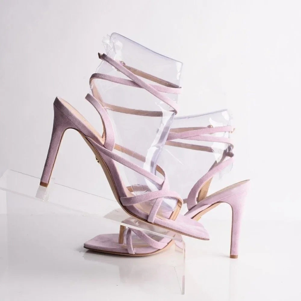 Veronica Beard Womens Abriella Strappy Suede Sandals Heels Lavendar EU 39 US 9 - Picture 2 of 9